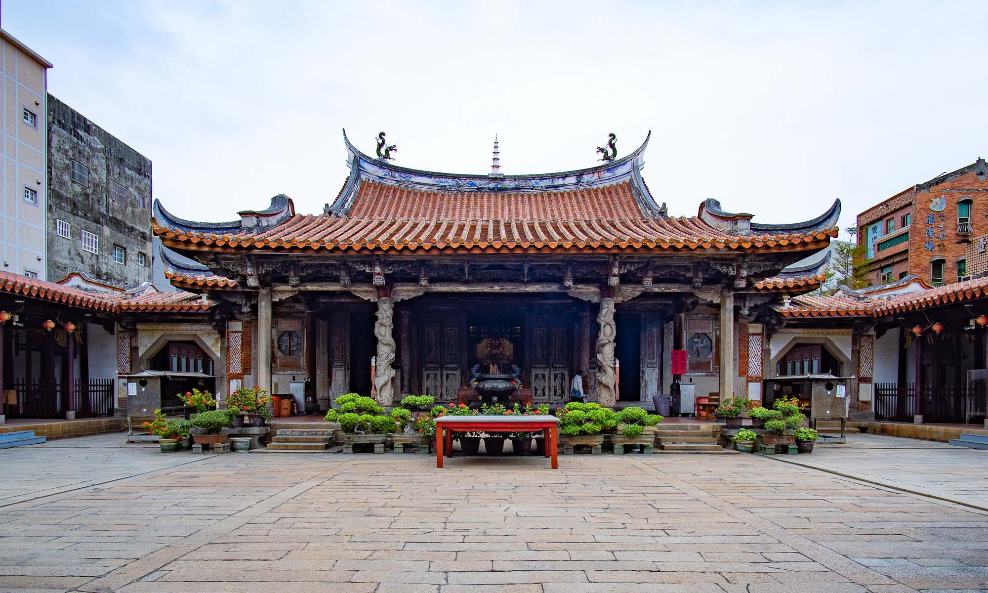 The facade of Lukang Longshan Temple, the most well-preserved historic site in Taiwan.