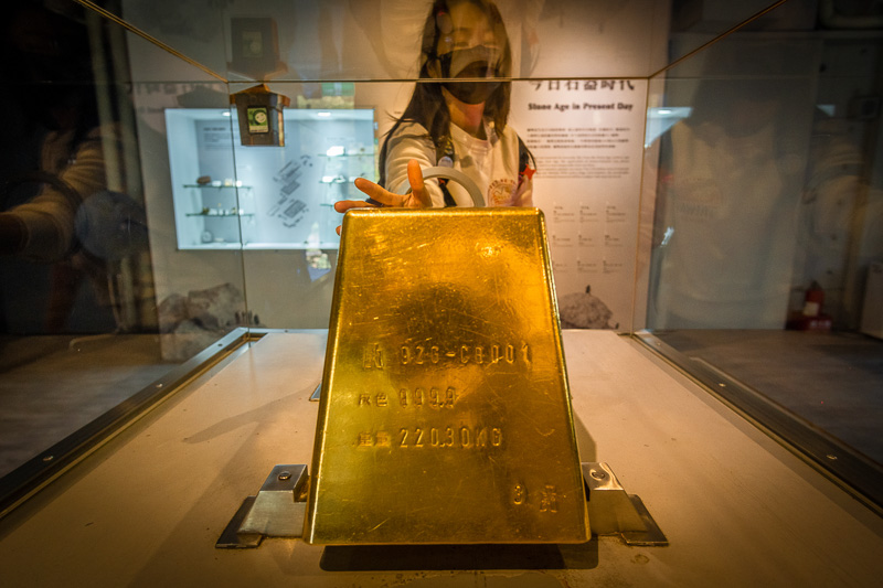 The Jinguashi Gold Museum features this 220kg pure gold brick for visitors to touch and try to move.