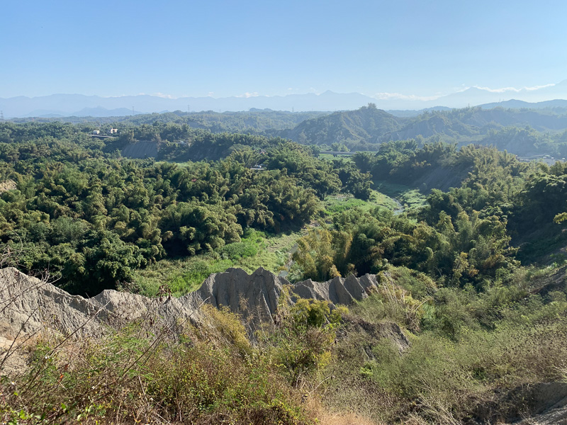 The central mountain range viewed from the viewing platform.