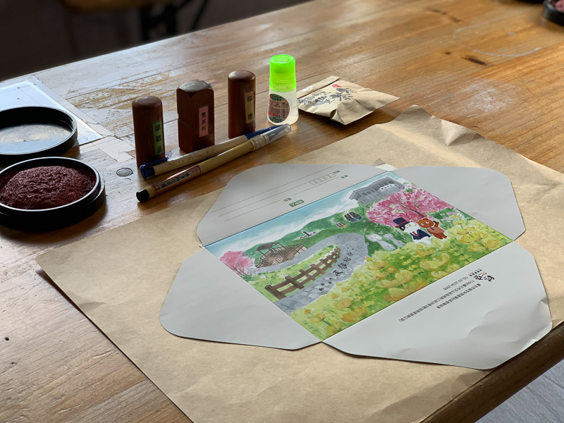 The Taipei Tea Promotion Center's special postcard set featuring local tea leaves.