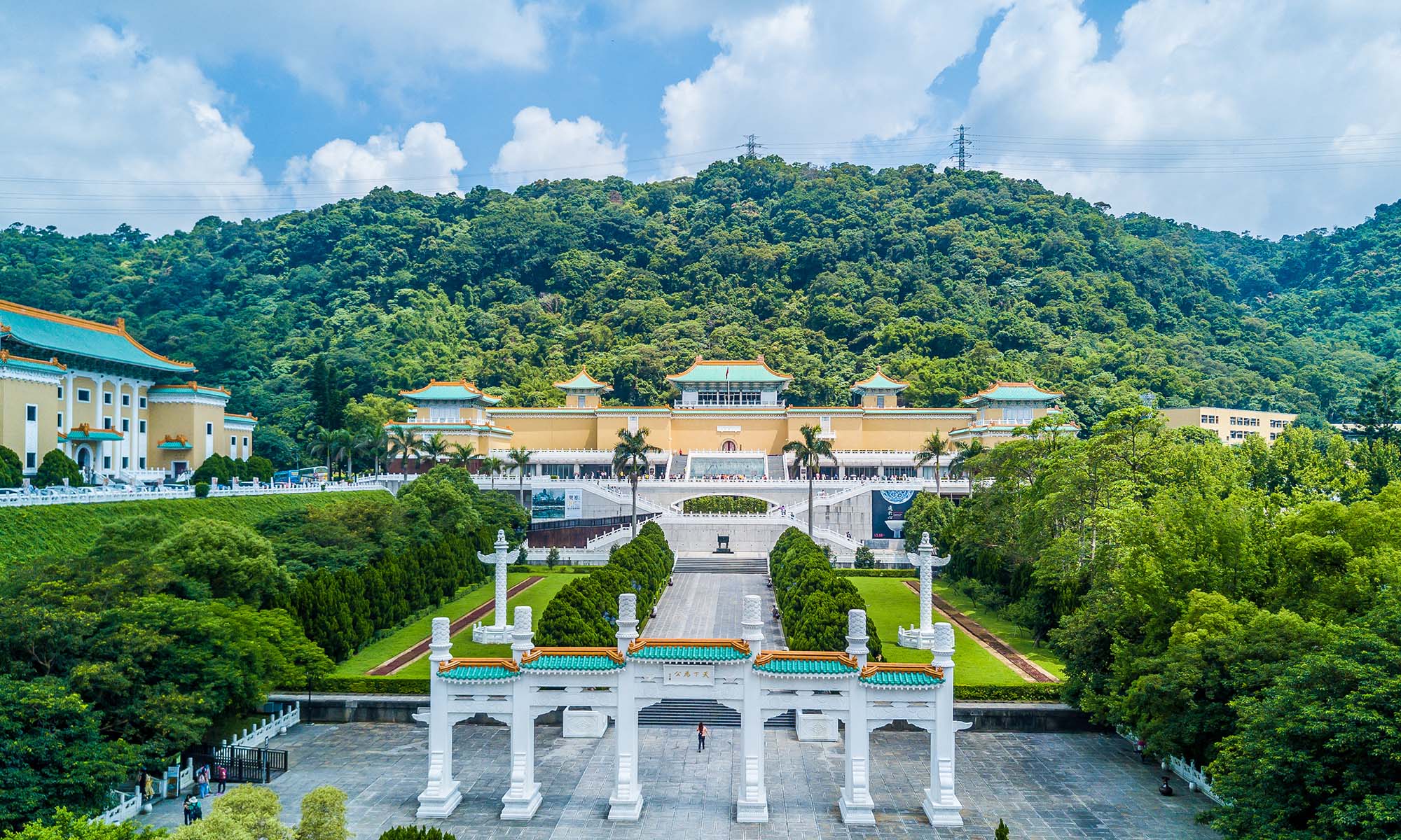 An aerial view of the National Palace Museum Plaza.