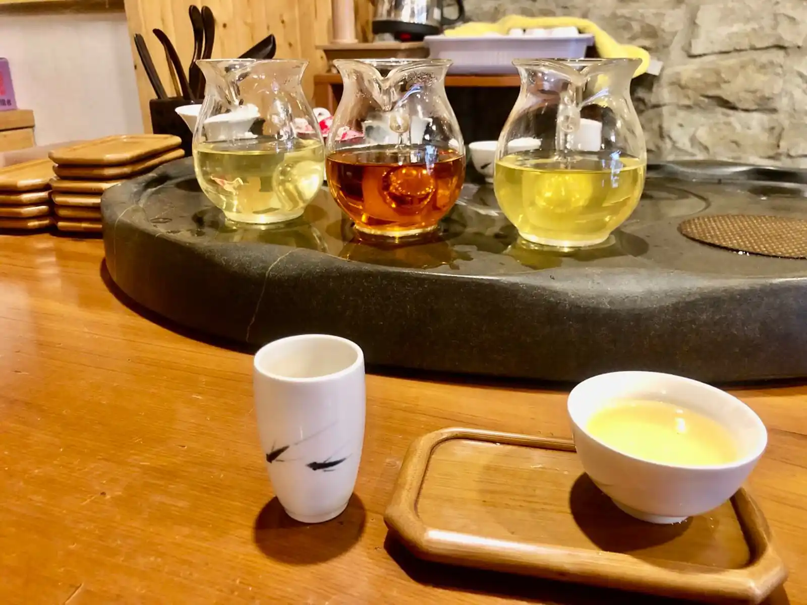 Tea tasting in a local tea house at Pinglin